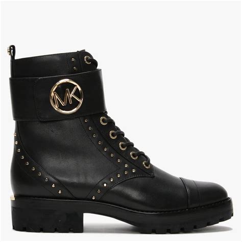 michael michael kors tatum leather and logo combat boot|Michael Kors cowboy boots.